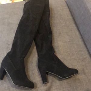 Over the knee black boots